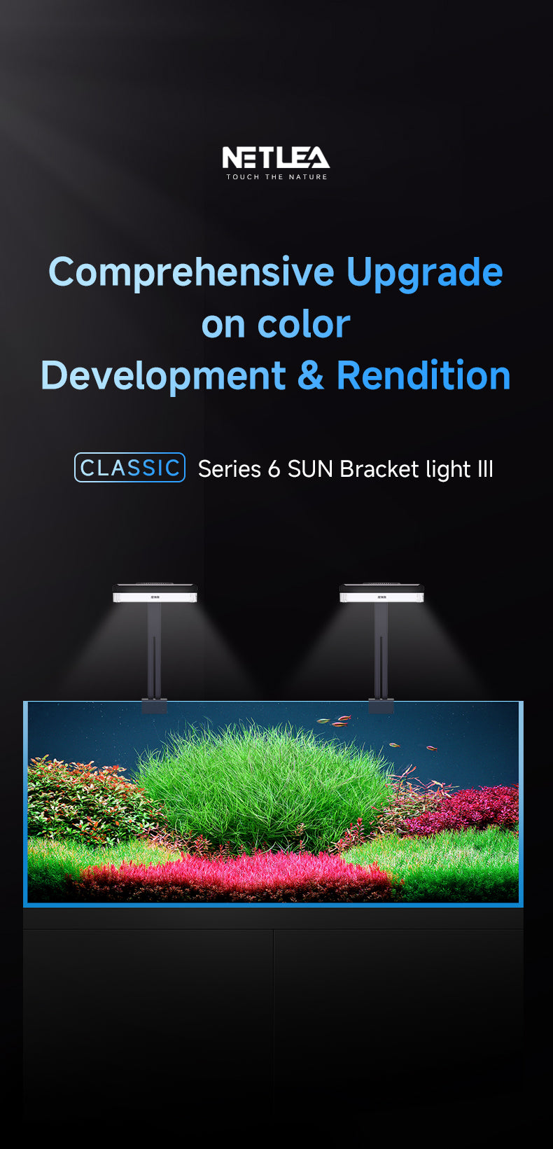 Netlea 6S Bracket Light Gen 3 - Smart Aquarium LED | Ra99 CRI | 12