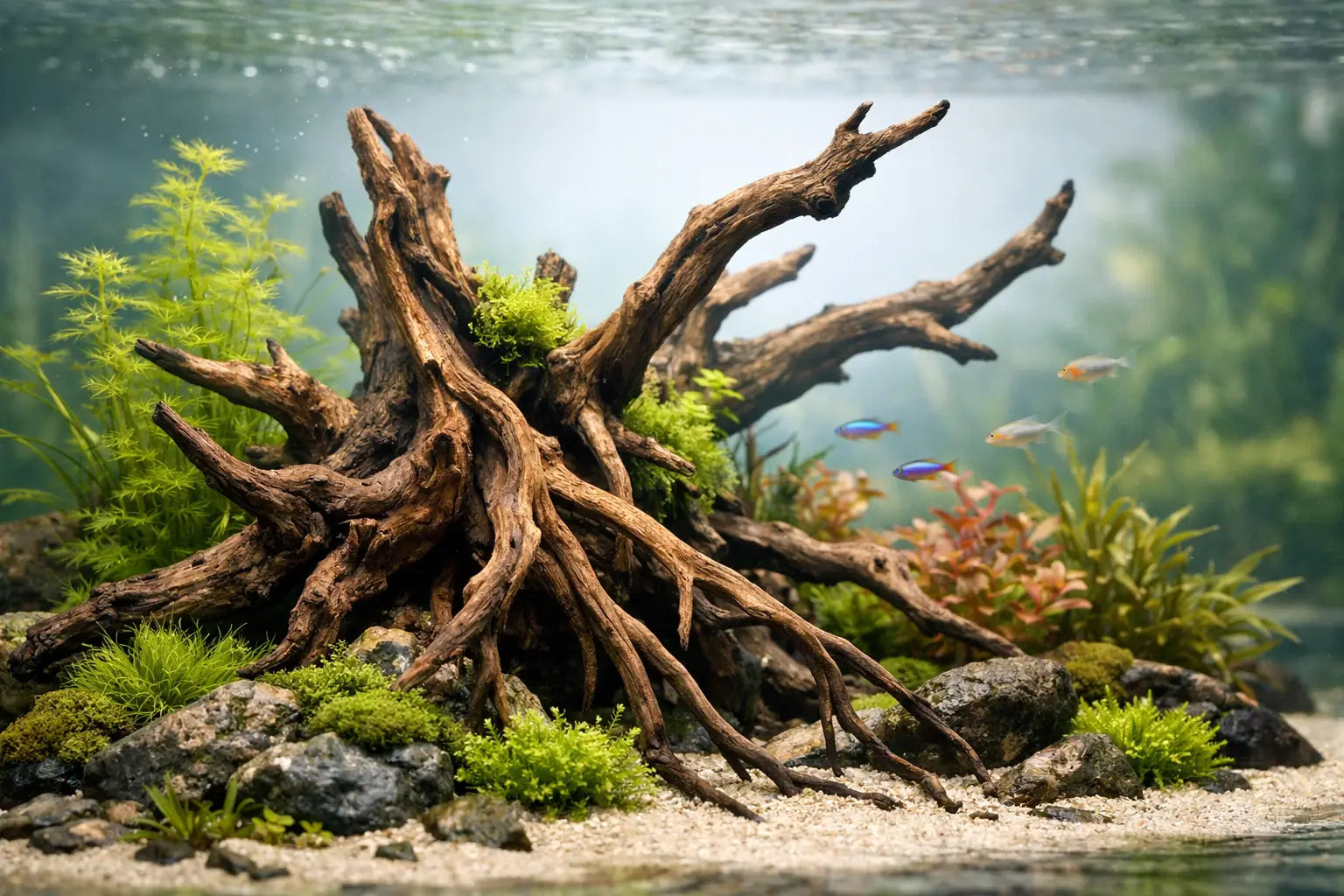 Spider Wood Planted Tank Design Tips