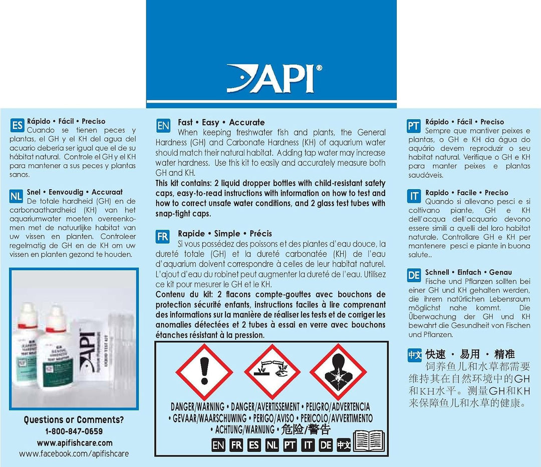 API GH &amp; KH TEST KIT Freshwater Aquarium Water Test Kit